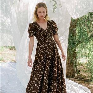 Christy Dawn The Brooklyn Dress in Russet Floral Bouquet, size Petite Small